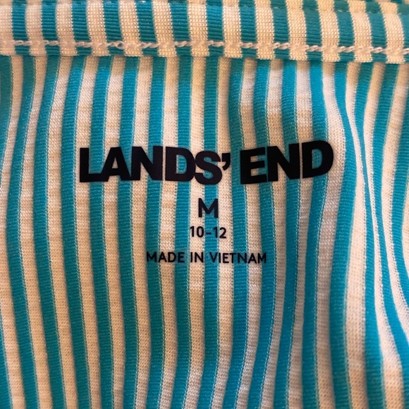 Lands End Womens Lightweight Seersucker Stripe Red Blue Yellow Hoodie/UPF 50/ M - Picture 7 of 8